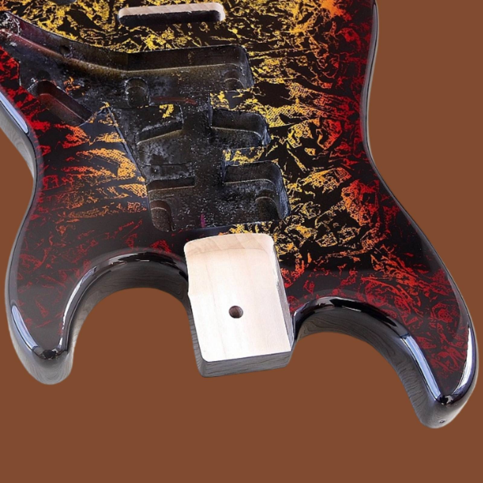 Musical Instrument For Beginners - Electric Guitar Body Routed Cavities Unfinished