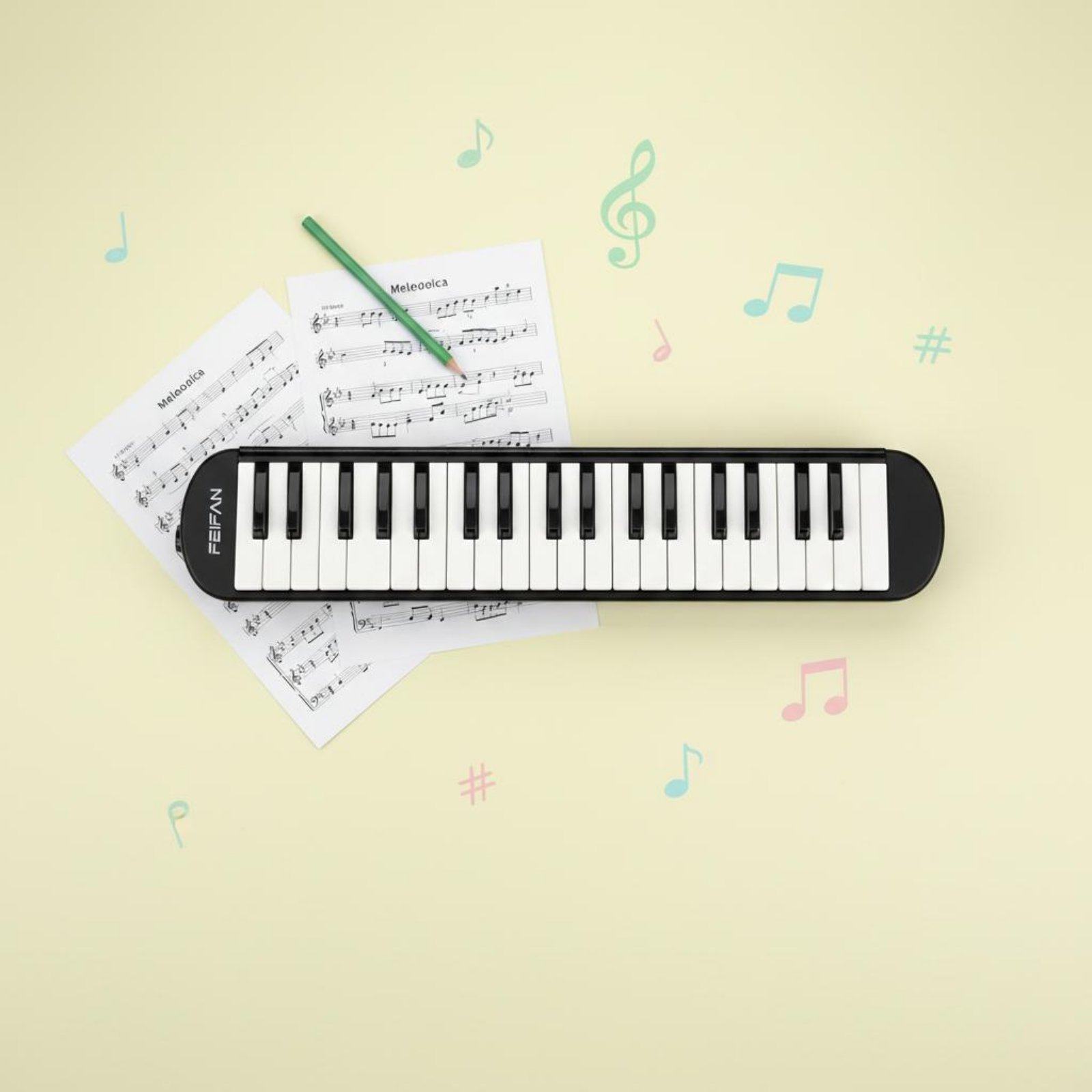 Melodica Keyboard Wind - 37 Key Melodica Includes Mouthpiece and