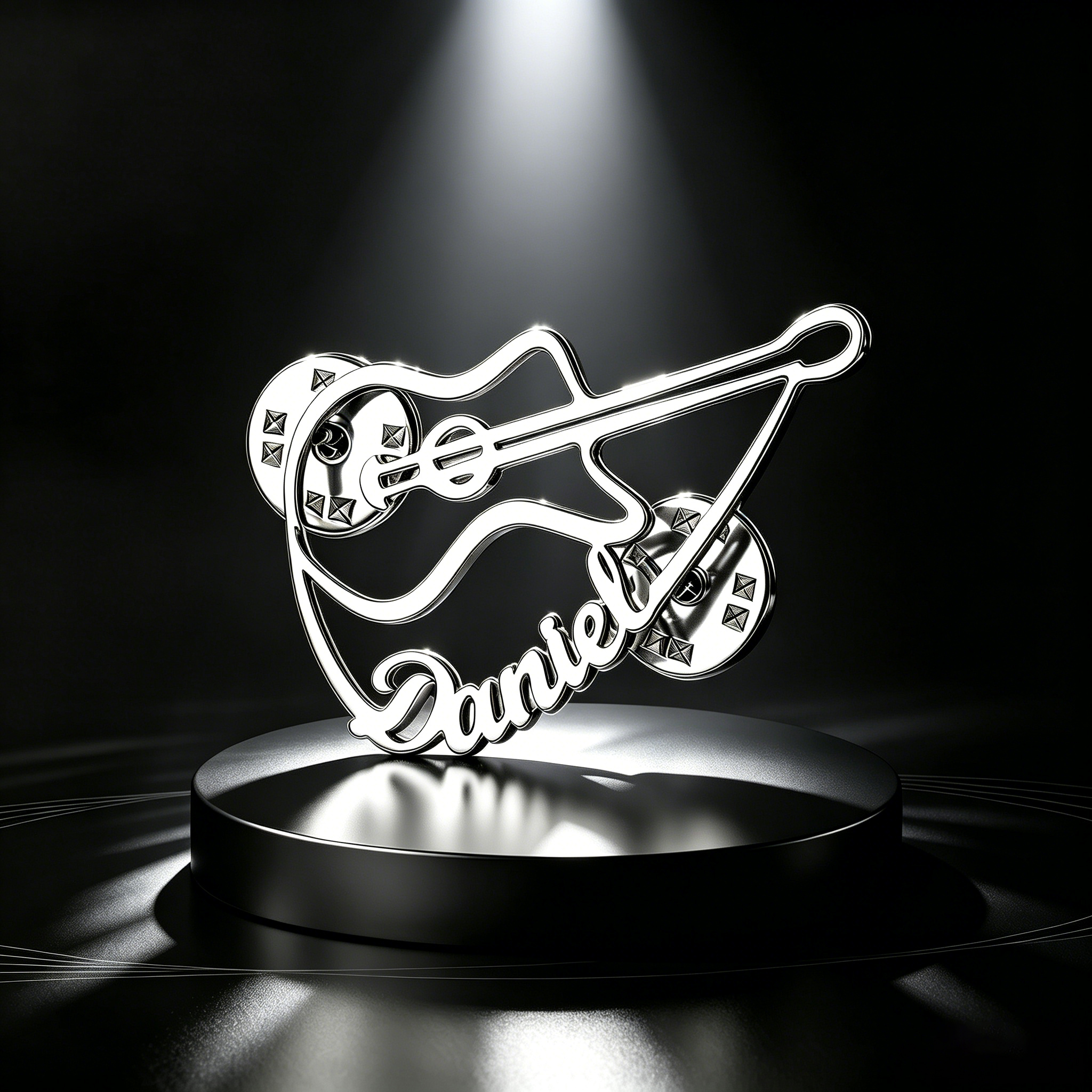 Musical Instrument With Name - Personalized Violin Brooch Custom Name Pin