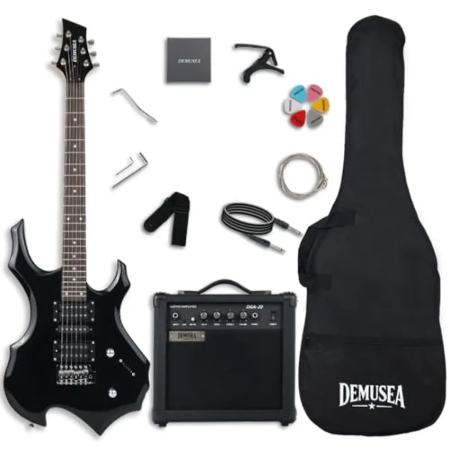 Electric Guitar Beginner - Electric fire-shaped guitar kit for beginners,