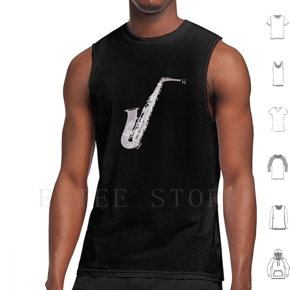 Saxophone-X-Ray Tank Tops Vest - огляд і ціна Musical Instrument Images