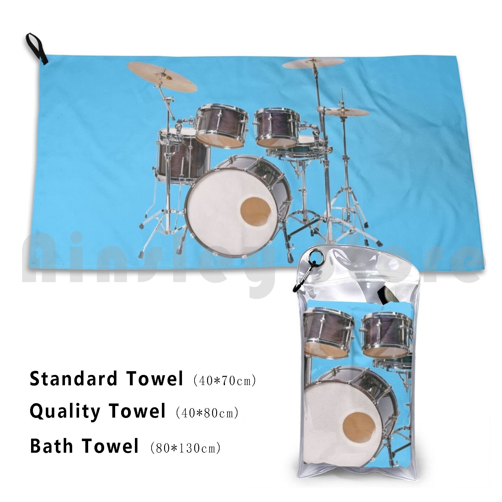 Drums Illustration Bath Towel  - огляд і ціна Musical Instrument Images