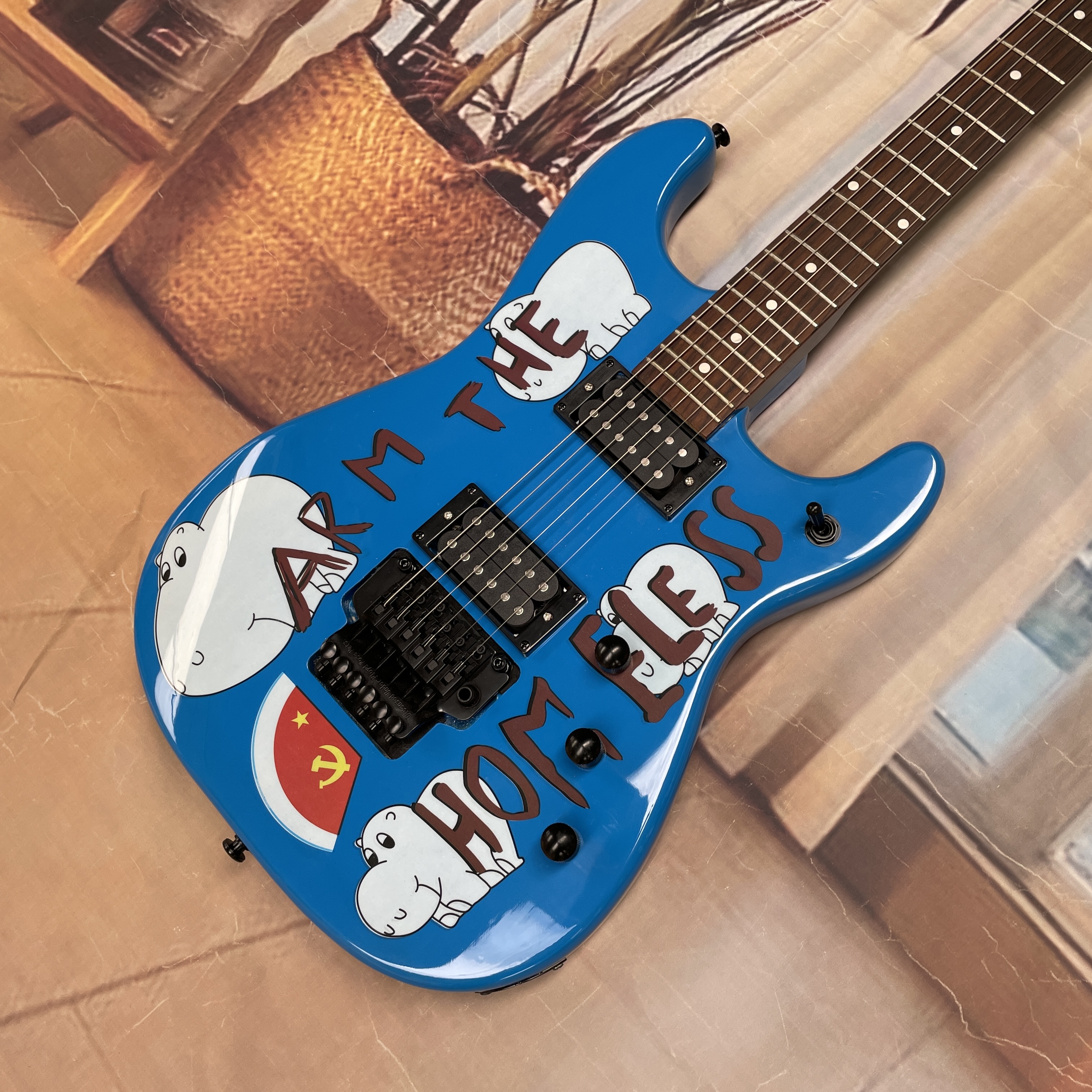 Blue background cartoon patter - огляд і ціна Electric Guitar Beginner