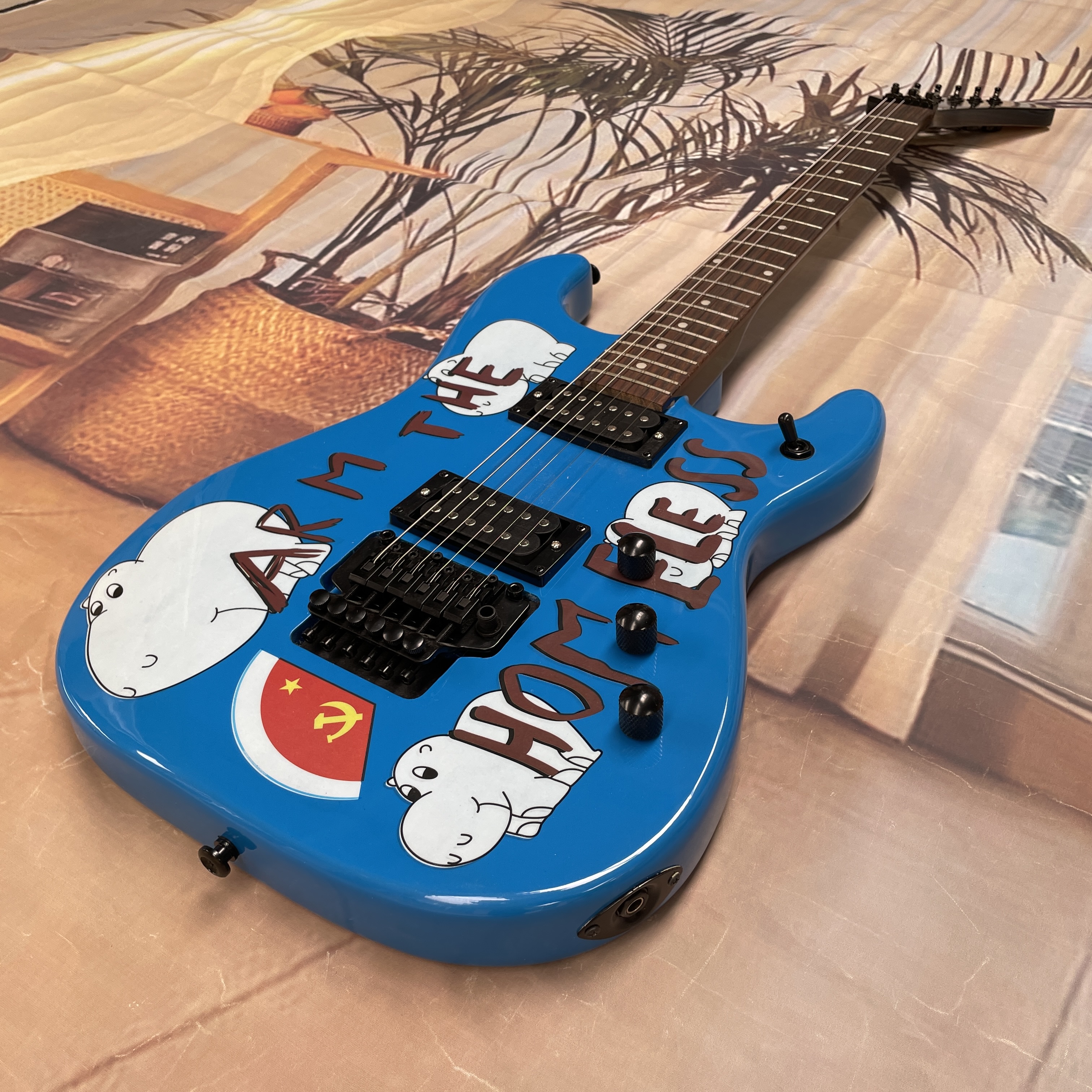 Blue background cartoon patter - огляд і ціна Electric Guitar Beginner