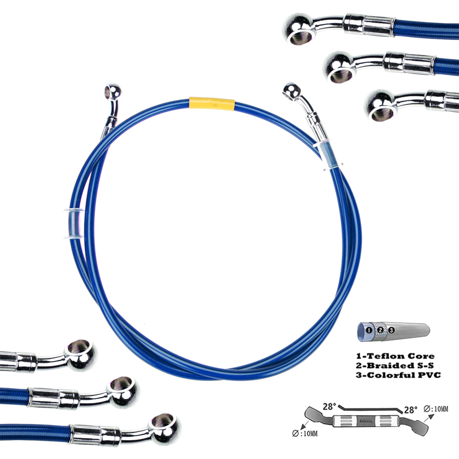 Blue 400mm-2200mm Brake Hose H - огляд і ціна Musical Instrument Banjo