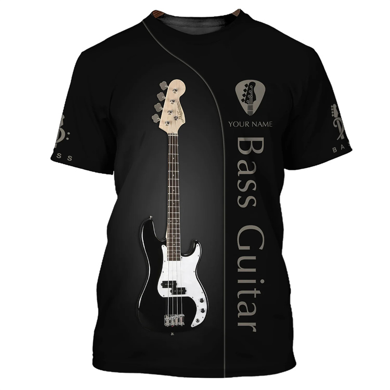 Fashion Guitar Bass 3D Print T - огляд і ціна Musical Instrument With Name