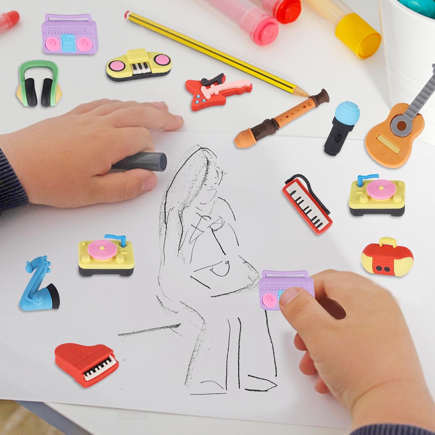 24 Pack Mini Erasers for Kids, - огляд і ціна Musical Instrument Images