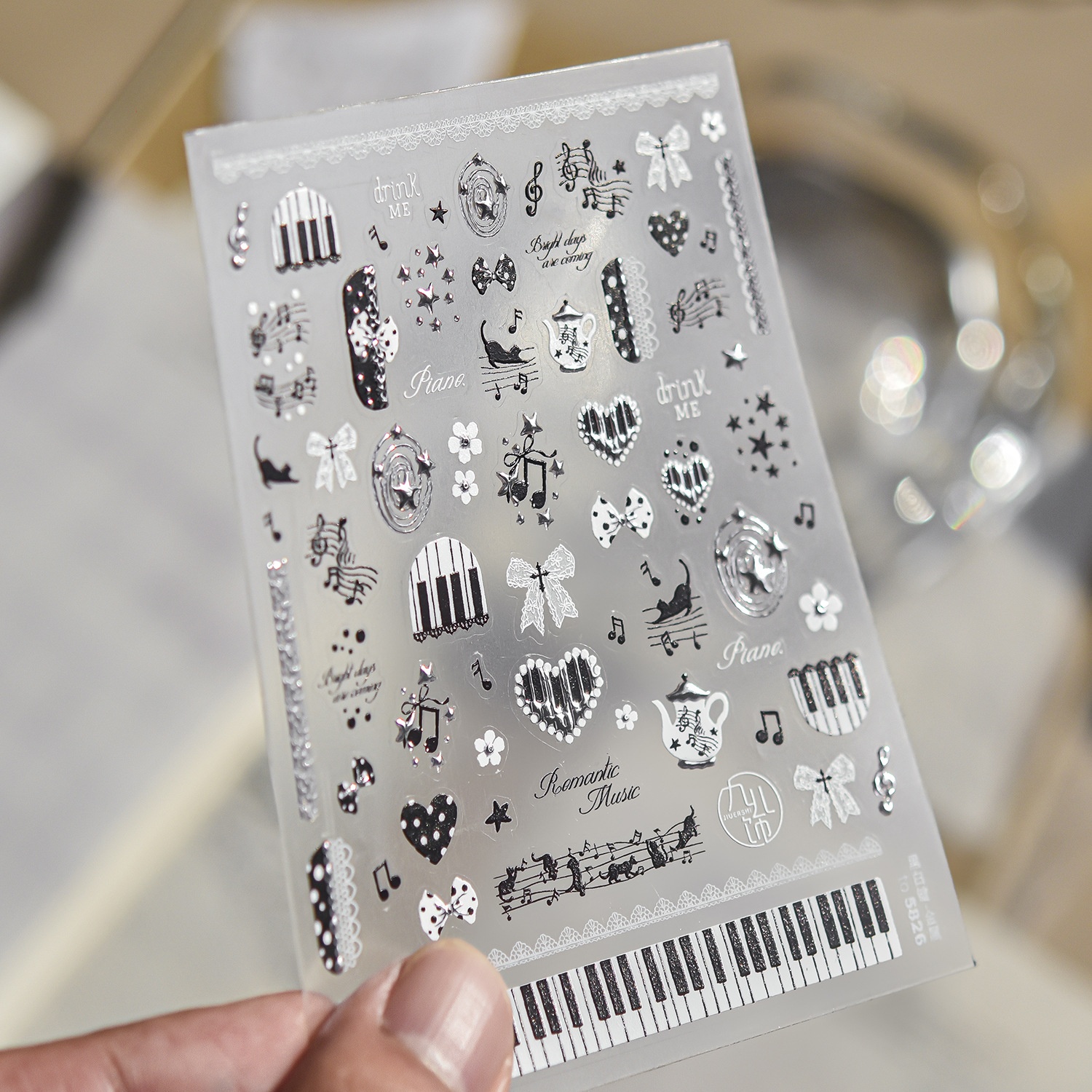 5D Music Theme Nail Art Sticke - огляд і ціна Musical Instrument Images