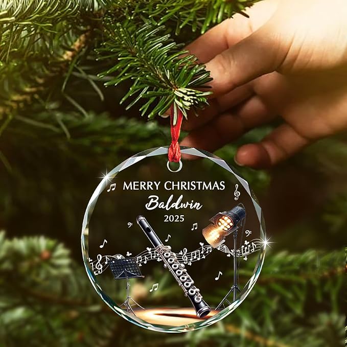 Awesome Piccolo Glass Ornament - огляд і ціна Musical Instrument With Name