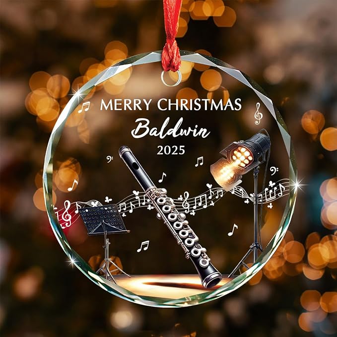 Awesome Piccolo Glass Ornament - огляд і ціна Musical Instrument With Name