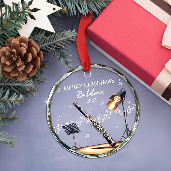 Awesome Piccolo Glass Ornament - огляд і ціна Musical Instrument With Name