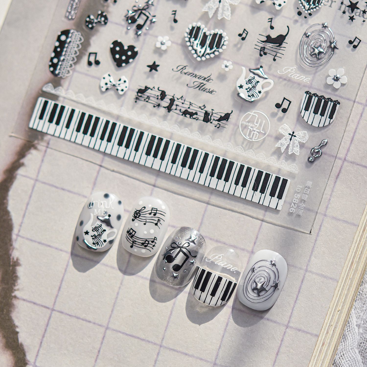 Black White Music 5D Nail Stic - огляд і ціна Musical Instrument Images